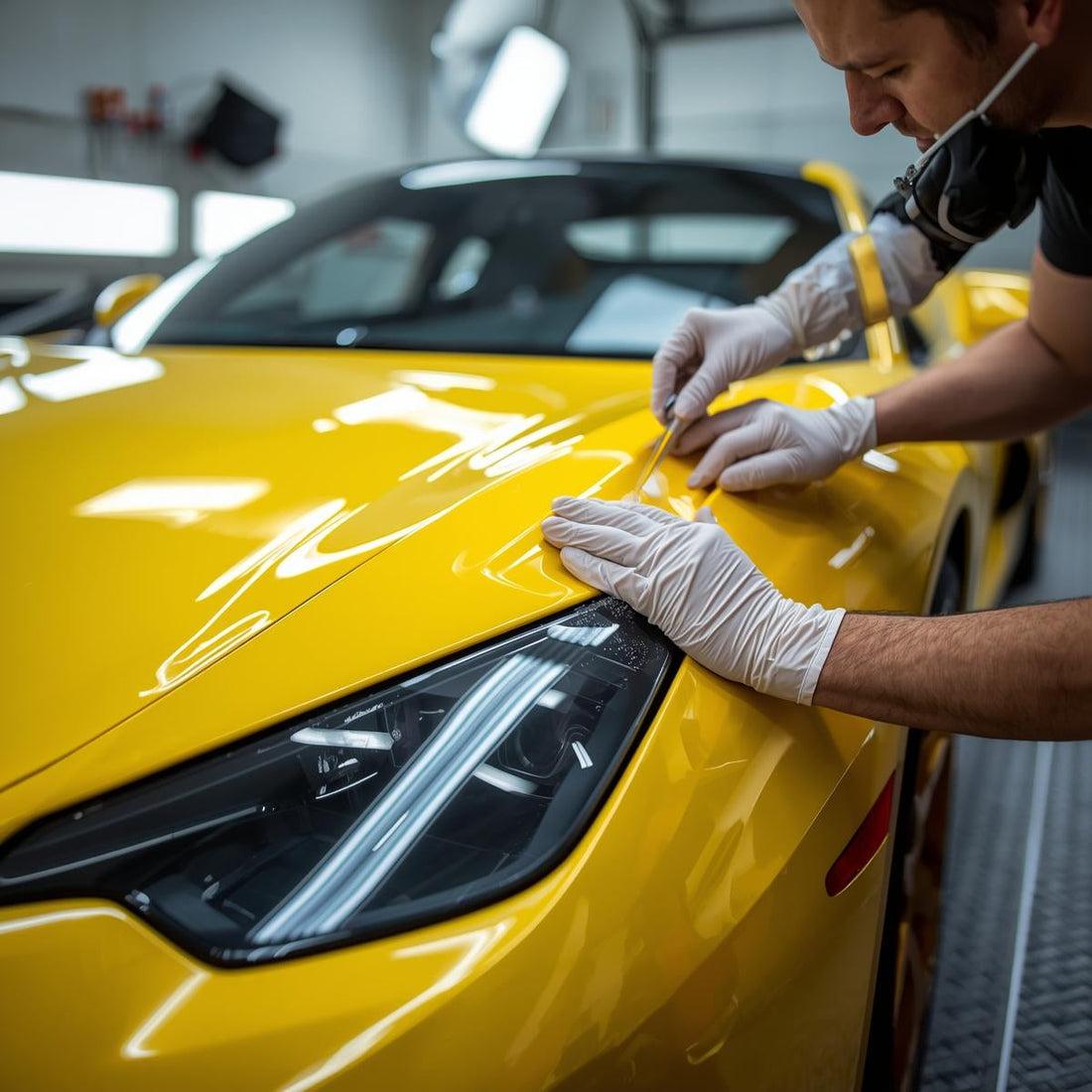 Car covered with high-gloss TPU Paint Protection Film in India